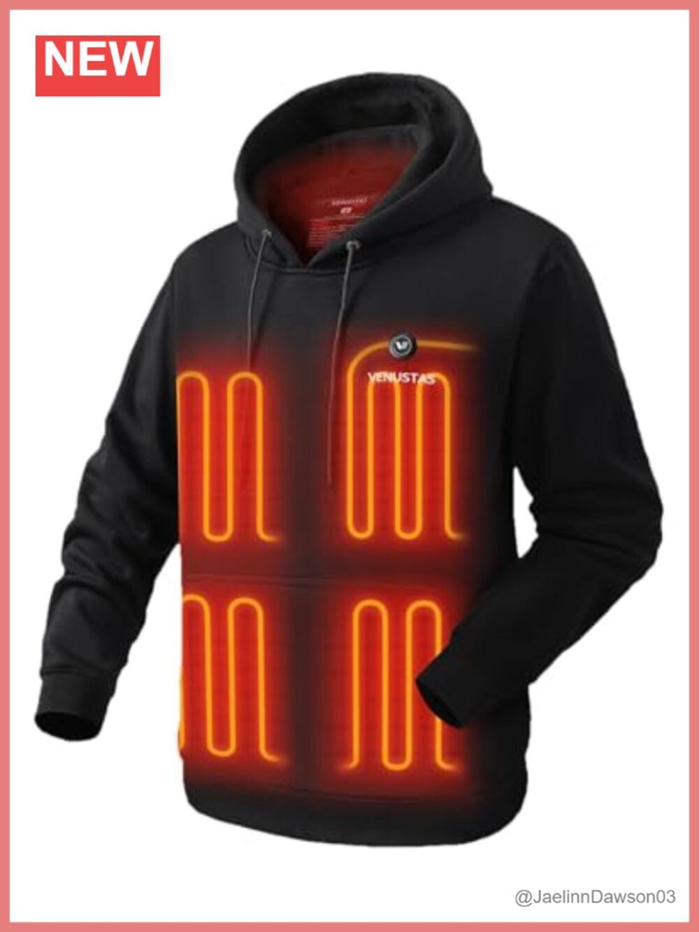Unisex Heated Pullover Hoodie with Battery 5 Heating Zones
